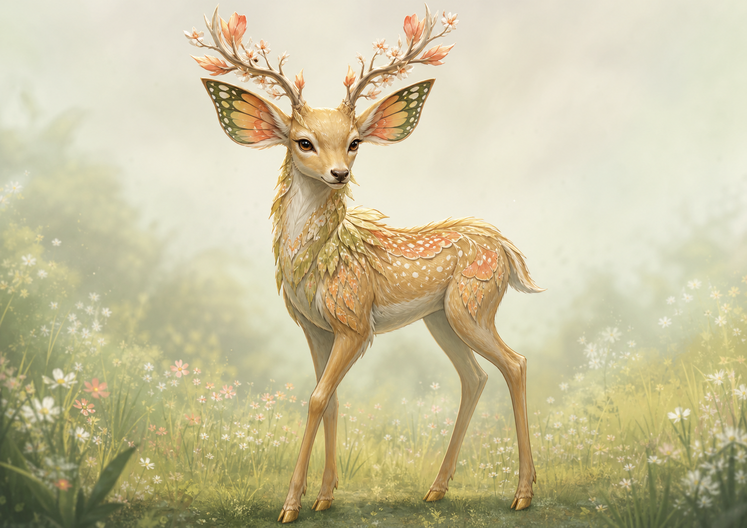 Deer with butterfly details example image for the Random Animal Generator by Tuimiz page