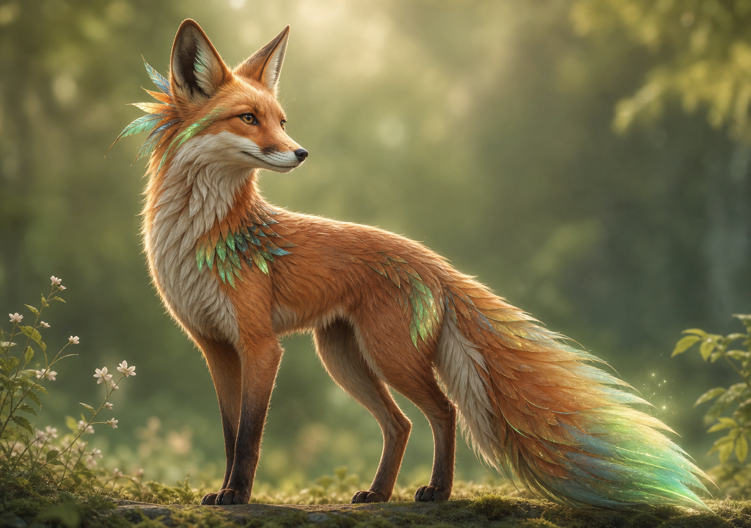 Fox with hummingbird shimmer example image for the Random Animal Generator by Tuimiz page